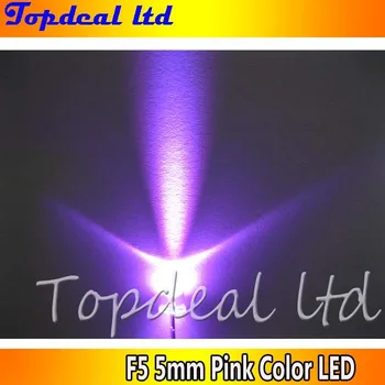 1000pcs 5mm F5 9000mcd светодиодная Лампа розового цвета Ultra Bright LED