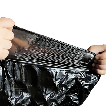 5 рулонов черных пластиковых пакетов для мусора, практичный мусорный бак, держатель для мусора, сумка для сбора мусора на улице Изображение 2