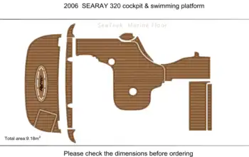 2006 Searay 320 sundancer Кокпит, платформа для плавания, искусственный ковер EVA, Водные лыжи, яхта, Рыбацкая лодка, Нескользящий коврик на полу