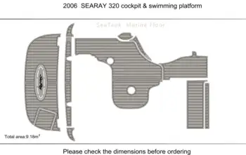 2006 Searay 320 sundancer Кокпит, платформа для плавания, искусственный ковер EVA, Водные лыжи, яхта, Рыбацкая лодка, Нескользящий коврик на полу Изображение 2