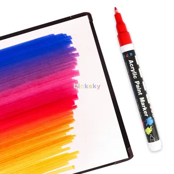 Акриловые ручки H & B для наскальной живописи, 18 ярких цветов, с тонким кончиком, на водной основе, быстросохнущие, Отличный подарок для рукоделия Изображение 2