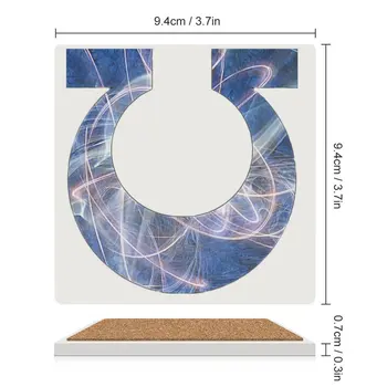 Ультрамариновые Керамические подставки (Квадратные) для кофейных чашек, керамические подставки для обеденного стола Изображение 2