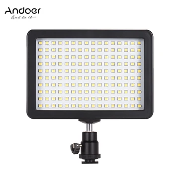 Портативная светодиодная лампа для видеосъемки Andoer 160 шт., панель освещения камеры 5600K, 3 фильтра для фото-видеосъемки для Canon Nikon