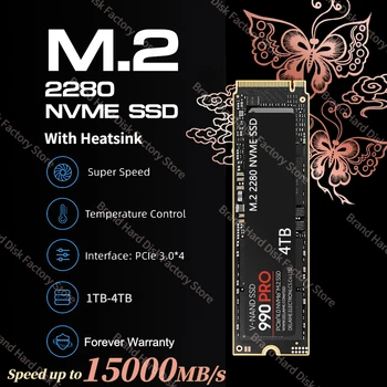 2023 Новейший Оригинальный 990PRO 4 ТБ 2 ТБ 1 ТБ SSD Внутренний Твердотельный диск M2 2280 PCIe Gen 4.0 x 4 NVMe для PlayStation 5/PS5/Ноутбука