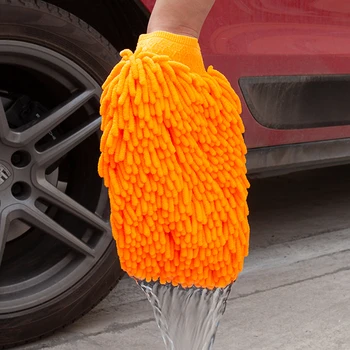 Щетка для детализации автомобиля Синие Желтые Оранжевые перчатки для чистки автомобиля Прочные моющиеся автомобильные перчатки для чистки автомобильных аксессуаров Изображение 2