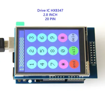 2,8-дюймовый TFT-ЖК-экран HX8347 с сенсорным экраном, цветной дисплейный модуль может быть непосредственно вставлен в UNO Mega2560
