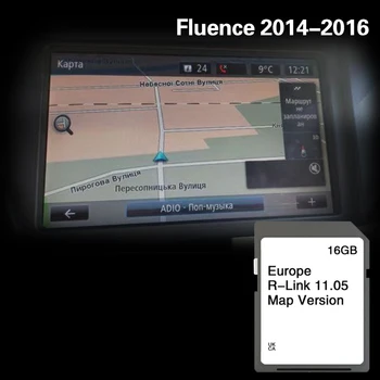 Подходит для Renault Fluence 2014-2016 Польша Норвегия Сербия Карта SD 16 ГБ GPS Карта памяти