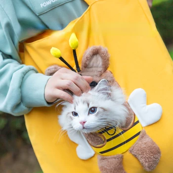 Переноска для собак, щенков и котенков ручной работы, уличная дорожная сумка, холщовая сумка для кошек на одно плечо, удобная дышащая сумка-слинг Изображение 2