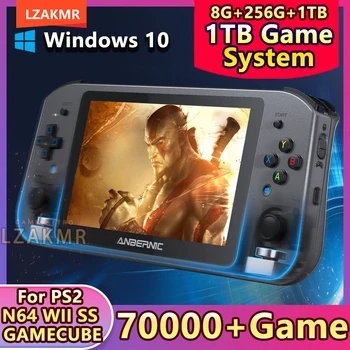 Супер Игровая консоль LZAKMR с 256G игровой системой Windows 10 объемом 1 ТБ и более чем 70000 Играми для портативного мини-ноутбука PS2 / N64/ WII /SS/ GAMECUBE