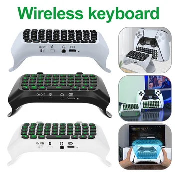 Клавиатура для контроллера PS5 с зеленой подсветкой Беспроводная мини-клавиатура Bluetooth, чат-панель для Playstation 5, встроенный динамик