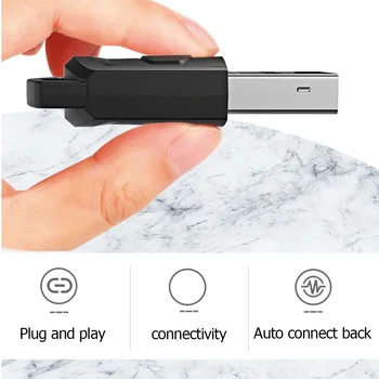Bluetooth-совместимый адаптер беспроводной гарнитуры Передатчик для PS5 PS4 PC Адаптер приемника Подключи и играй Изображение 2