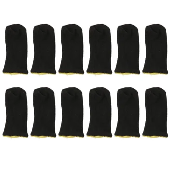 18-Контактные Пальчиковые втулки из Углеродного волокна для мобильных игр PUBG С Контактным экраном, Пальчиковые втулки черного и желтого цветов (12 шт.)