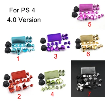 20 комплектов Хромированных кнопок для контроллера PS4 Pro L1 R1 L2 R2 Замена крышки джойстика для PS4 4.0 Кнопок контроллера JDM 040