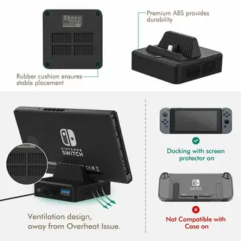 ТВ-Переключатель HDMI Конвертер Зарядная Док-Станция Охладитель Подставка Для Nintendo Switch Изображение 2