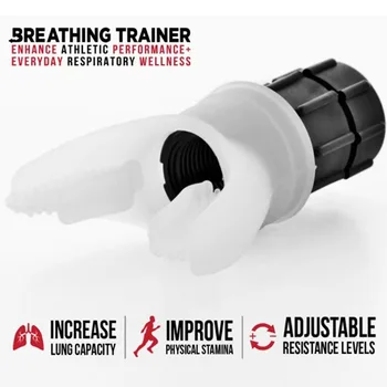 1шт Дыхательный тренажер для тренировки легких, Мундштук для лица, Респиратор, Фитнес-оборудование для домашнего ухода, аксессуары для здорового образа жизни Изображение 2