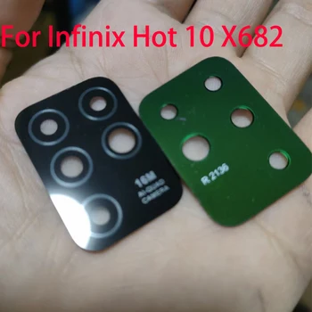 2 шт. Для Infinix Hot 10 X682, Стеклянная крышка объектива задней камеры с клеевой наклейкой, Запасные части