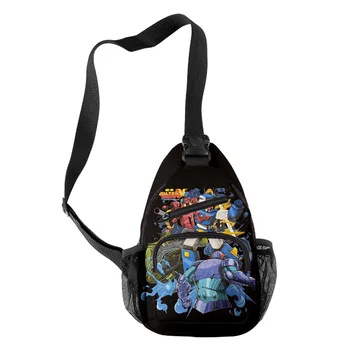 Сумка на одно плечо WAWNI Voltes V, повседневный рюкзак на молнии, мужская / женская сумка на молнии, повседневная школьная сумка для мальчиков и девочек, мужская / женская 3D-печать