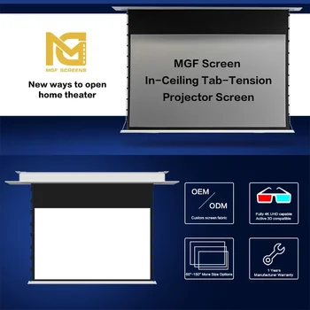 Проекционный экран MGF Screen ALR black diamond, скрытый в потолке, моторизованные проекционные экраны с натяжением язычков Изображение 2
