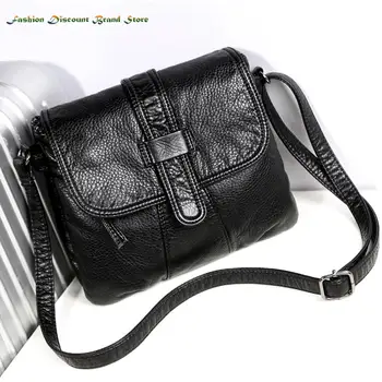 Женская сумка-мессенджер из мягкой кожи, повседневная женская сумка через плечо, женская сумка, черная сумка bolsa feminina для девочек