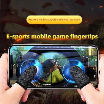 Пара дышащих чехлов для мобильных игр с защитой от пота для мобильных игр PUBG с сенсорным экраном, накладки для пальцев, игровые аксессуары Изображение 2