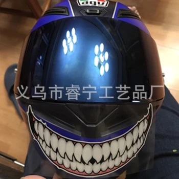 Наклейки на мотоциклетный шлем, автомобильные наклейки evil teeth, декоративные наклейки с темными персонализированными зубами