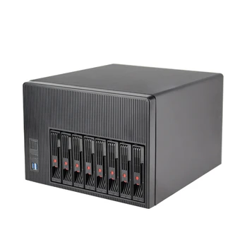 2022 новое офисное домашнее хранилище NAS с горячей заменой шасси 8 отсеков NAS-8 Серверный корпус 1U блок питания USB3.0 поддержка материнской платы matx черный