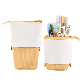 Креативный выдвижной пенал, сумка для хранения школьных канцелярских принадлежностей, кавайный однотонный пенал для ручек, милый держатель для ручек, подарки для детей, сумка для ручек