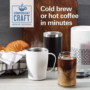 Кофеварка Craft Rapid для приготовления холодного и горячего кофе, для приготовления молотого кофе на одну порцию, вместимость 16 унций, Черный, 42501 Изображение 2