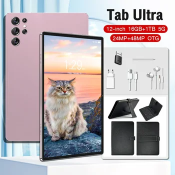 Оригинальный планшетный ПК 5G Tab Ultra 12-дюймовый Pad HD Разблокированный Мобильный планшет Android 13 Планшетов Tab С двумя картами Ipad Pro 4G Call wifi Tab