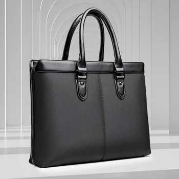 Портфель высококачественный мужской портфель деловой офисный портфель для ноутбука сумка-сумочка Изображение 2