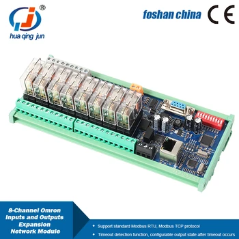 Huaqingjun 8-Канальный RS485 RS232 LAN IO Релейный Модуль Ethernet 24V Modbus RTU/TCP Плата RJ45 DI DO для Контакторов Изображение 2