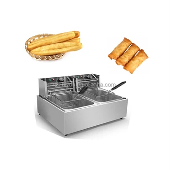 коммерческая машина для приготовления картофеля фри в двух емкостях для оптового ресторана