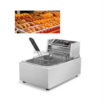 коммерческая машина для приготовления картофеля фри в двух емкостях для оптового ресторана Изображение 2