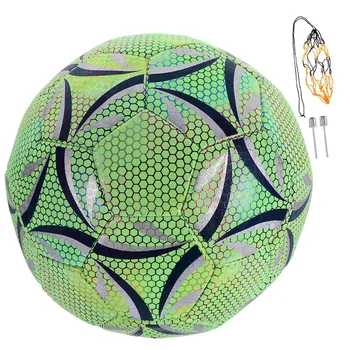 Футбольный флуоресцентный мяч из полиуретана, светящийся футбольный мяч, круто светящийся в темноте, футбольный тренировочный мяч, креативный подарок для детей Изображение 2