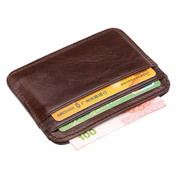 Тонкий винтажный мужской маленький кошелек из натуральной кожи, тонкий держатель для кредитных карт, сумка для денег, футляр для удостоверения личности, мини-кошелек для мужчин, новое поступление