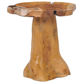 Журнальный столик из массива тикового дерева, приставной столик 40x40 см Изображение 2