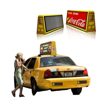 Светодиодный дисплей для наружного рекламного экрана высокой яркости P4 Digital Signage Billboard Taxi Top Led Display Изображение 2