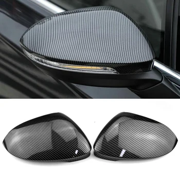 Крышки автомобильных зеркал заднего вида для Volkswagen VW Golf 8 VIII MK8 2021 ABS Ярко-черный/карбоновый Чехол для боковых зеркал заднего вида Изображение 2