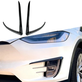 Сплиттер переднего бампера автомобиля, спойлер, накладка на противотуманные фары, ветрозащитный нож для бровей для Tesla Model X 2015-2020