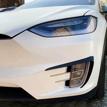 Сплиттер переднего бампера автомобиля, спойлер, накладка на противотуманные фары, ветрозащитный нож для бровей для Tesla Model X 2015-2020 Изображение 2