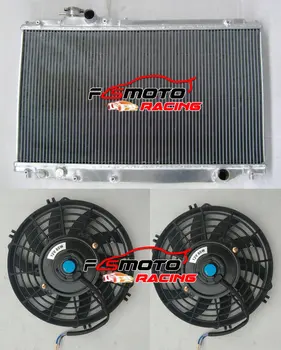 Алюминиевый Радиатор + вентиляторы ДЛЯ 1993-1998 Toyota Supra A80 JZA80 MK4 3.0L 2JZ-GTE Twin Turbo С Ручным Турбонаддувом I6