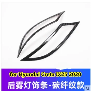 Подходит для Hyundai Creta IX25 2020 ABS противотуманный фонарь заднего бампера из углеродного волокна, крышка лампы для внешней отделки, накладка Изображение 2