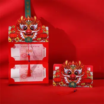 Креативный процесс наложения цвета красного конверта Красный конверт в Год Дракона Практичные украшения милой формы Изображение 2
