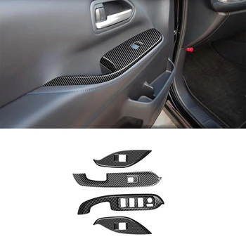 Для Toyota Voxy 2022, кнопка переключения стеклоподъемника автомобиля, накладка на панель, наклейка ABS, ярко-черный дверной подлокотник RHD Изображение 2