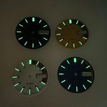 Модифицированный буквальный циферблат NH36 диаметром 28,5 мм, зеленый светящийся механизм turtle king 4R36, аксессуары для часов ancestral surface Изображение 2