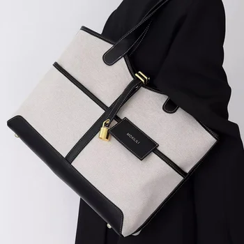 Дизайнерские холщовые сумки для ноутбуков для женщин 2023, новые роскошные сумки, сумка для документов, женские портфели, Модная сумка-тоут, женская сумка