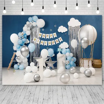 Avezano 1st Happy Birthday Party Фоны Для Фотосъемки На Воздушном Шаре Звезда Новорожденный Фон Для Фотосессии в Фотостудии