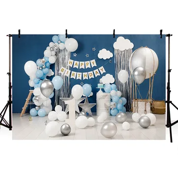 Avezano 1st Happy Birthday Party Фоны Для Фотосъемки На Воздушном Шаре Звезда Новорожденный Фон Для Фотосессии в Фотостудии Изображение 2