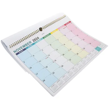 Настенный календарь на 2024 год, Офисный Подвесной, с четкой английской печатью, Ежемесячный, для деликатной ежедневной работы