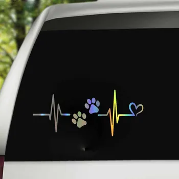 Наклейка на мотоцикл Heartbeat Liveline Love Dog Светоотражающие автомобильные наклейки Moto Auto Decal Забавный винил JDM для стайлинга автомобилей